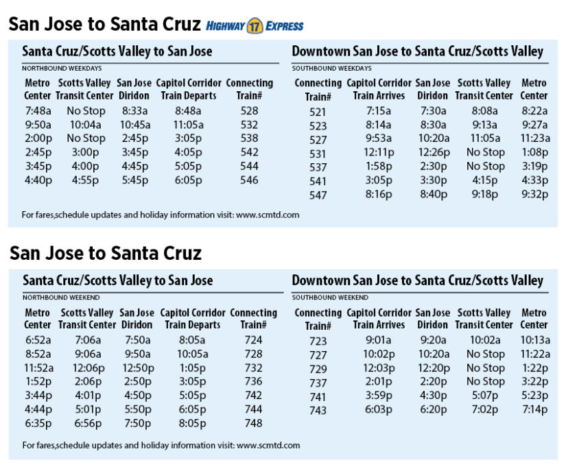 New Schedule for Santa Cruz Bus Connection Get on Board!